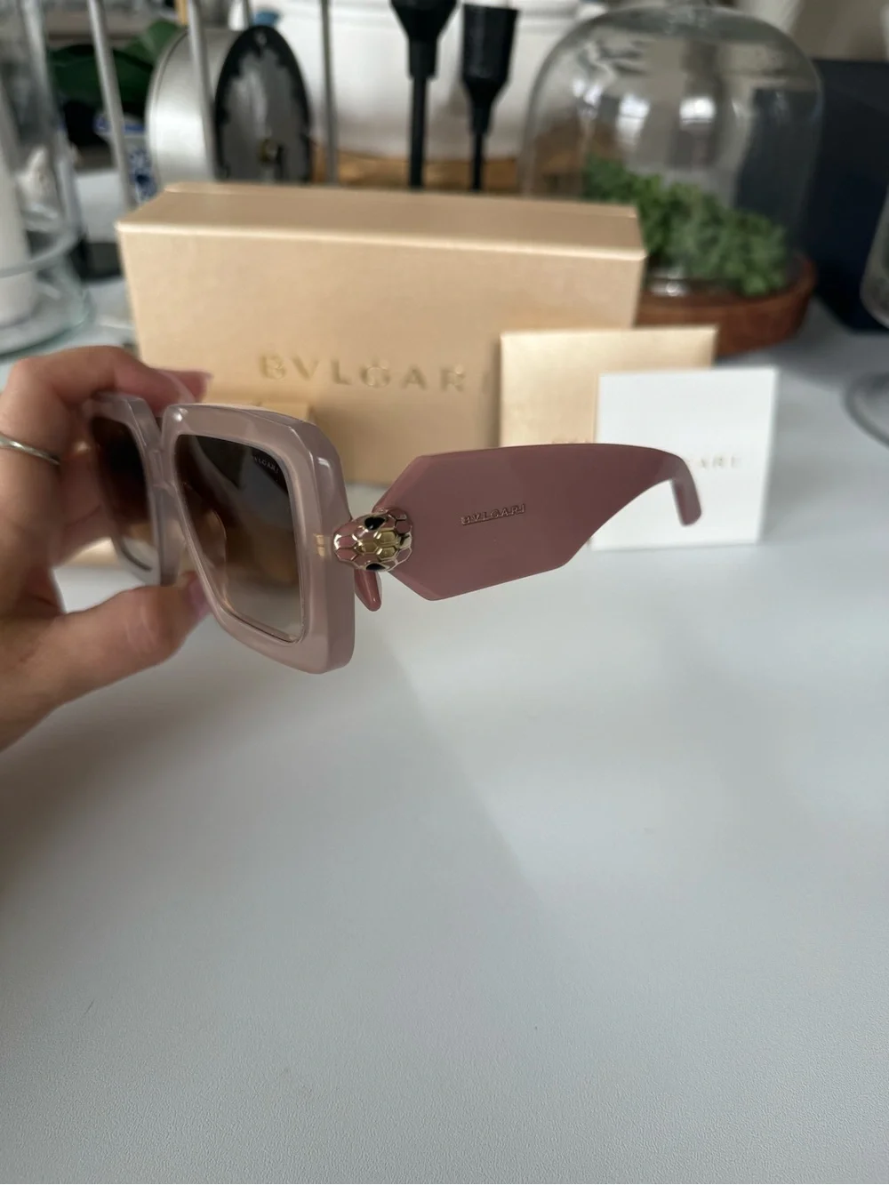 Bulgari Women's Square Sunglasses in Taupe Gradient